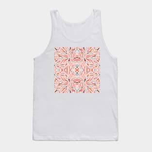 Boho Tile Abstraction / Coral and Blue Tank Top